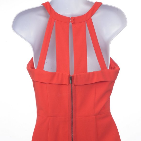 BCBGMAXAZRIA Cocktail Orange, Tangerine Sheath With Cut-out Bodice Sz 4 NWOT - Picture 6 of 9